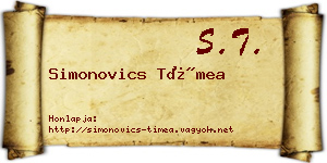 Simonovics Tímea névjegykártya